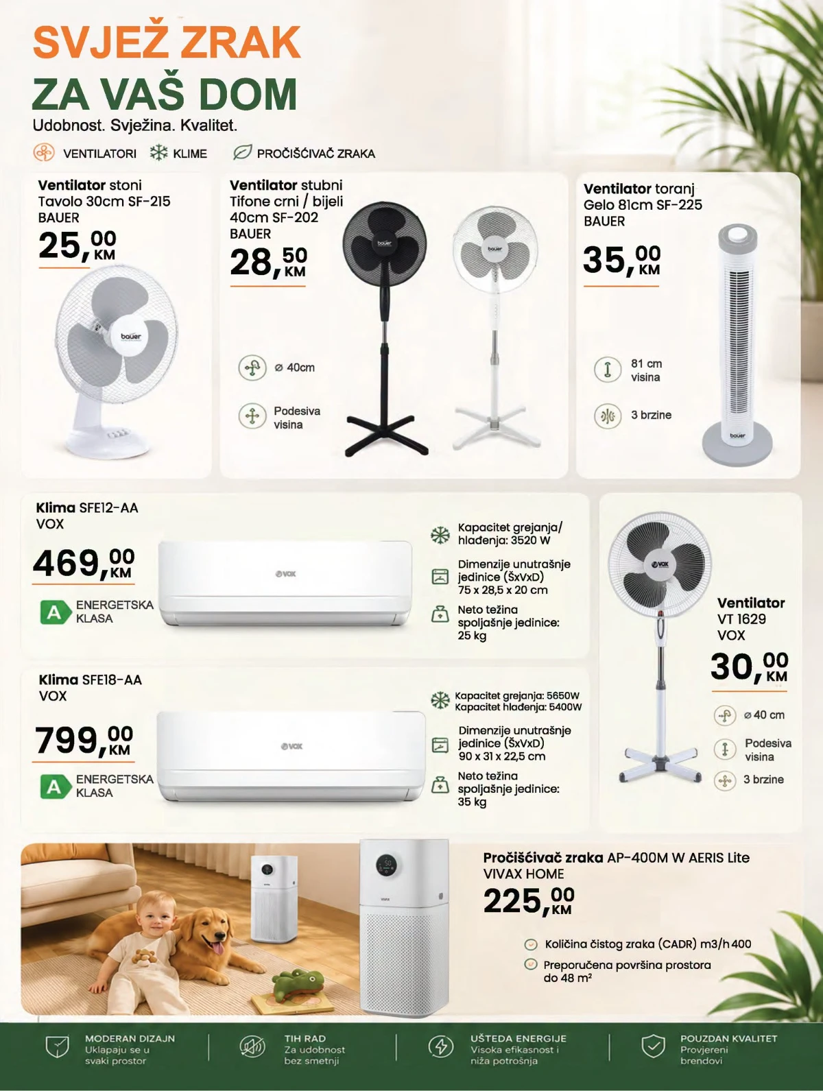 Fortuna Home katalog klima uređaji ventilatori i pročišćivači zraka juli 2026