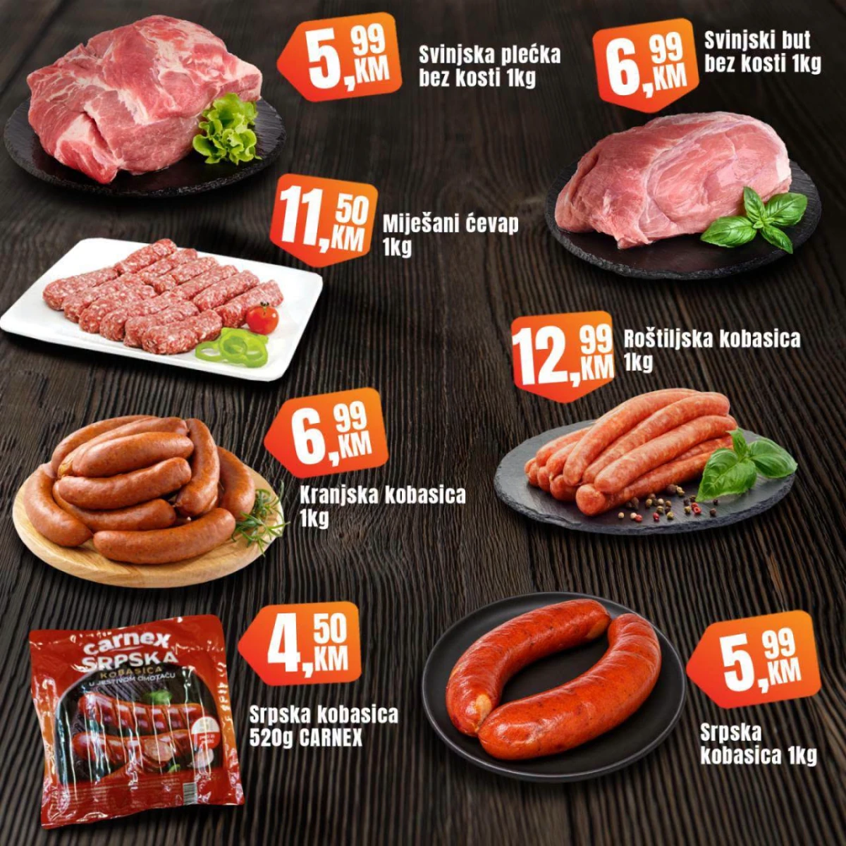 Fortuna Market vikend akcija – svinjska plećka, svinjski but, ćevapi i kobasice po akcijskim cijenama