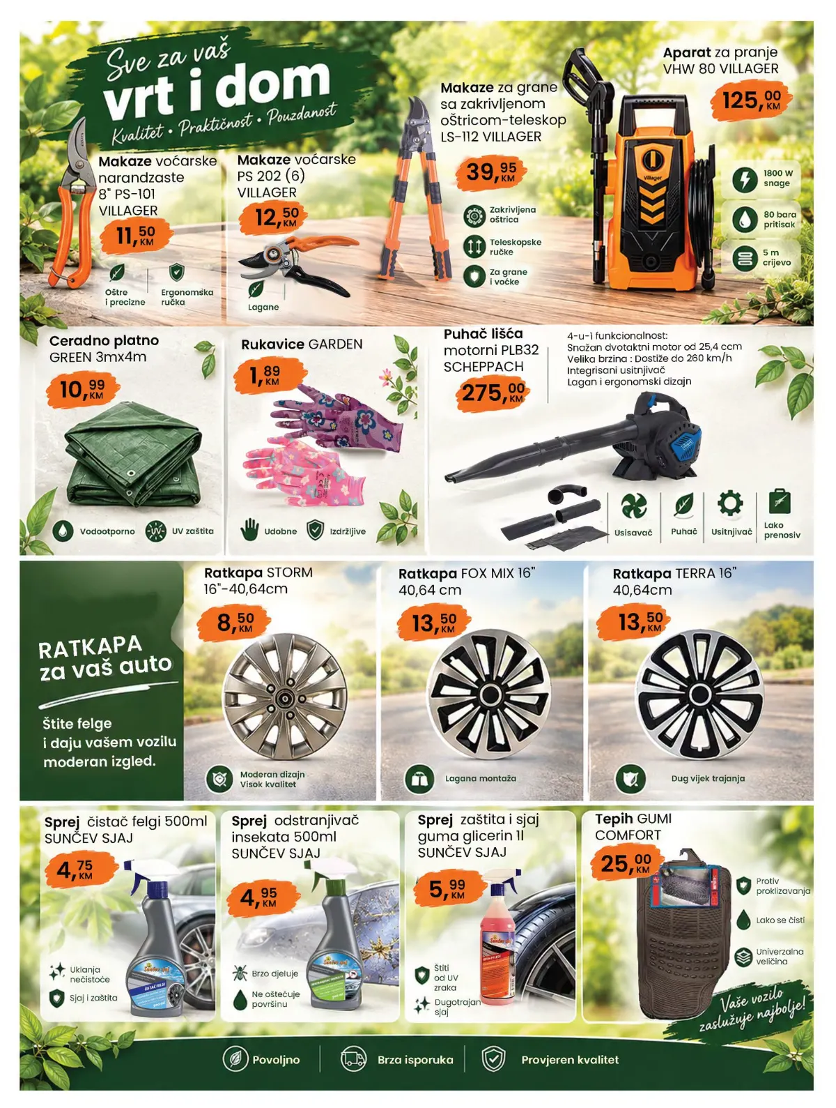 Fortuna HOME katalog – oprema za vrt, visokotlačni perači, cerade i auto-oprema