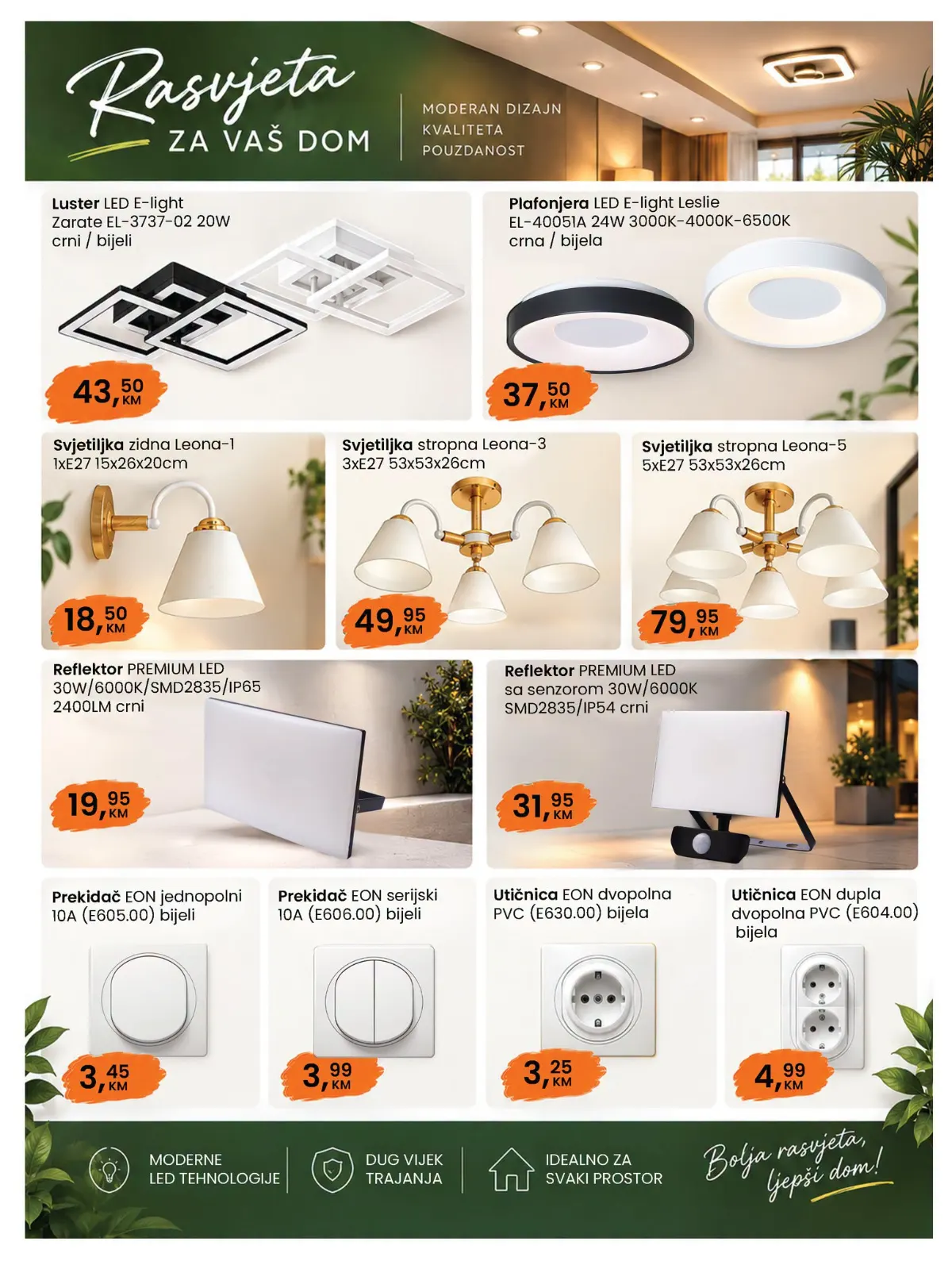 Fortuna HOME katalog – rasvjeta, LED plafonjere, lampe, prekidači i utičnice