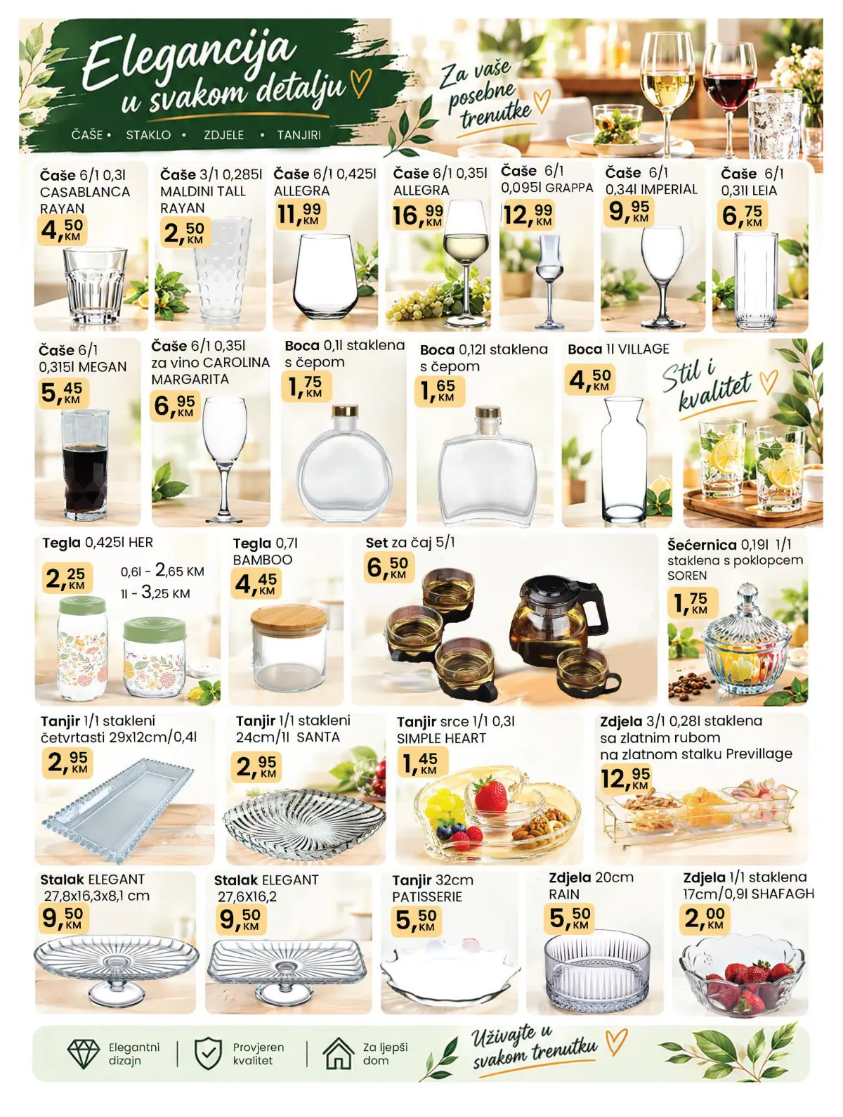 Fortuna HOME katalog – čaše, bokali, zdjele, tanjiri i stakleni program