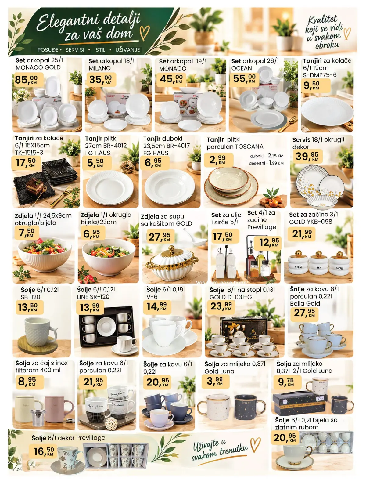 Fortuna HOME katalog – servisi za jelo, šolje, tanjiri i porcelanski program