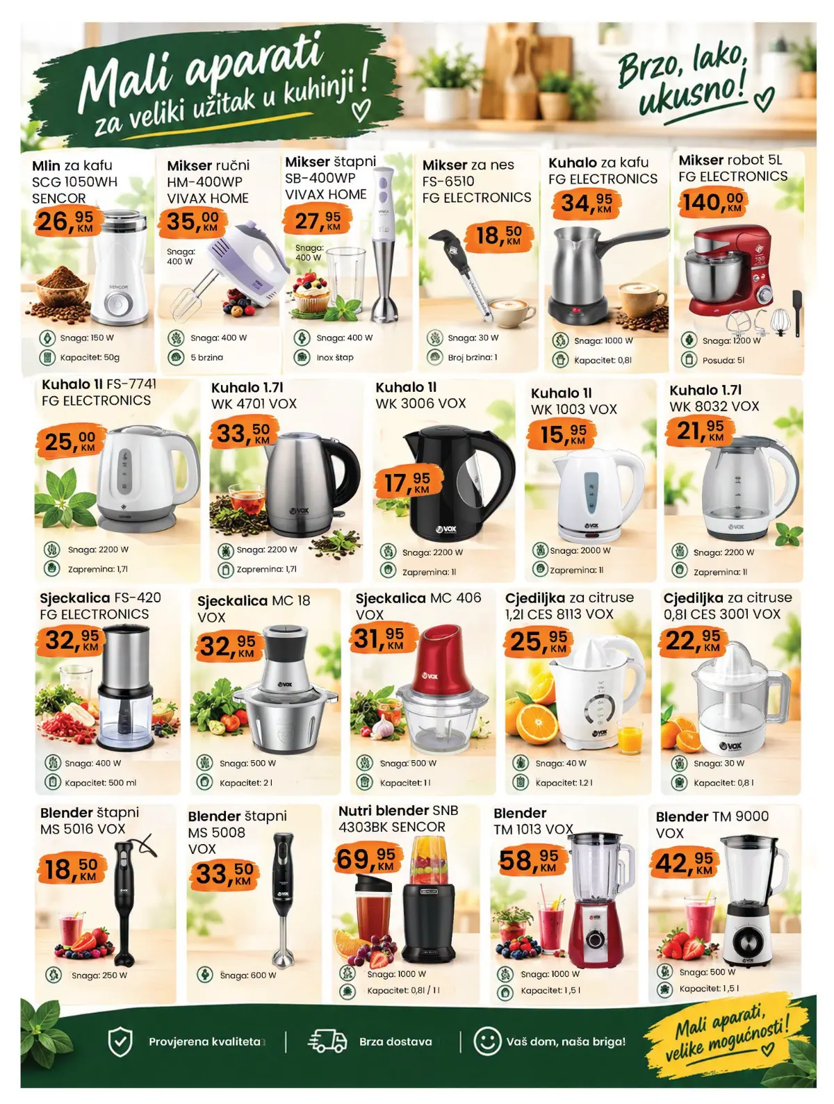 Fortuna HOME katalog – mikseri, blenderi, kuhala i mali kućanski aparati