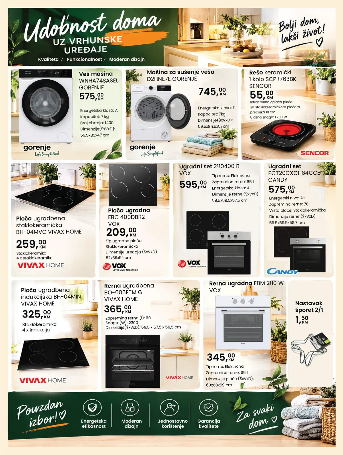 Fortuna HOME katalog – ploče za kuhanje, ugradbene pećnice i kućanski aparati