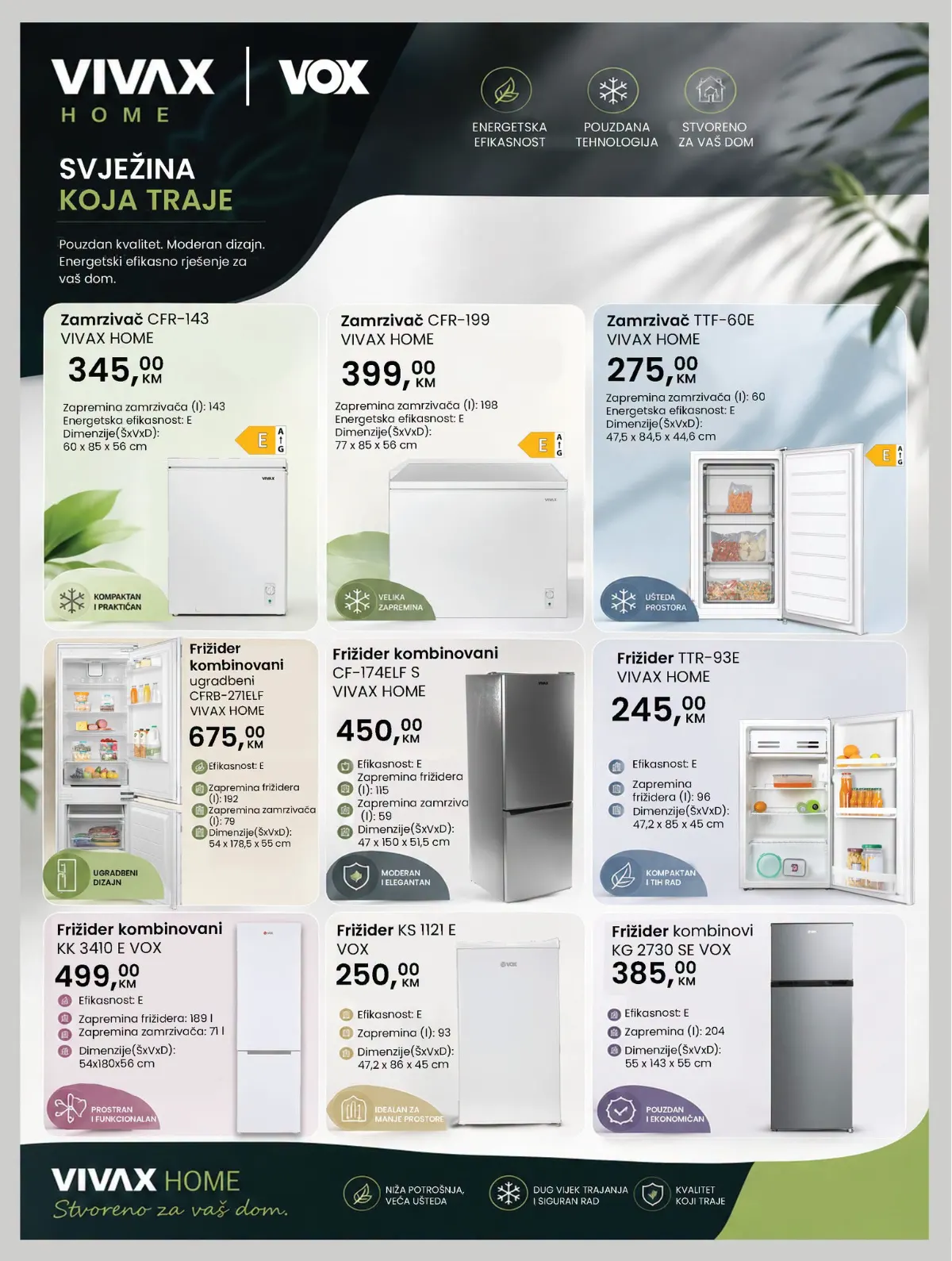 Fortuna HOME katalog – Vivax i VOX frižideri, zamrzivači i rashladni uređaji