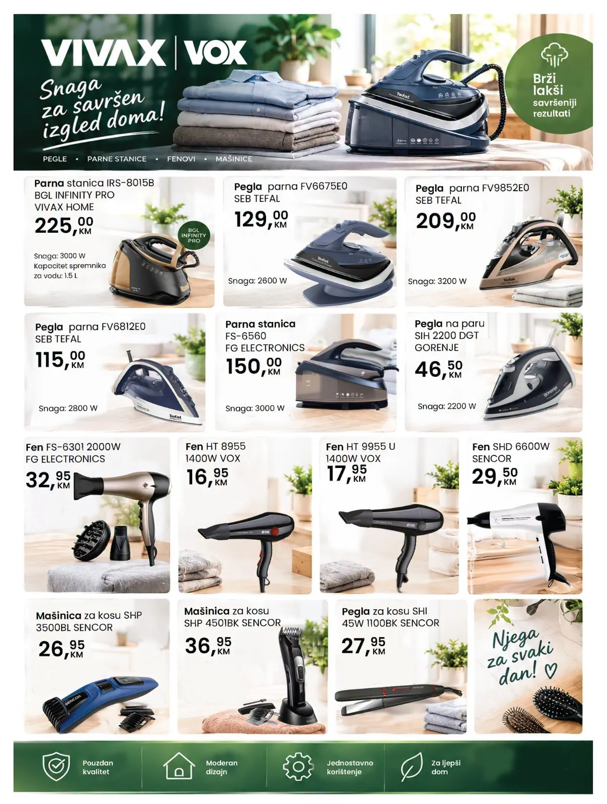 Fortuna HOME katalog – pegle, parne stanice, fenovi i aparati za ličnu njegu