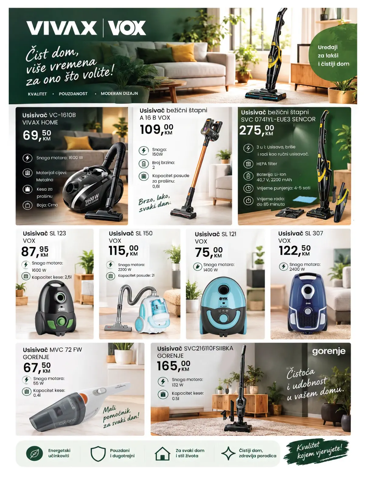 Fortuna HOME katalog – usisivači Vivax, VOX i Gorenje