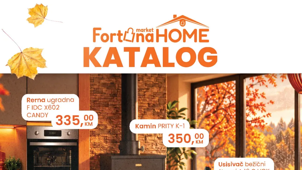 Fortuna HOME katalog od 1. do 30.11.2026: Sniženja za dom – grijalice od 20 KM, bežični usisivač 109 KM i Candy rerna 335 KM