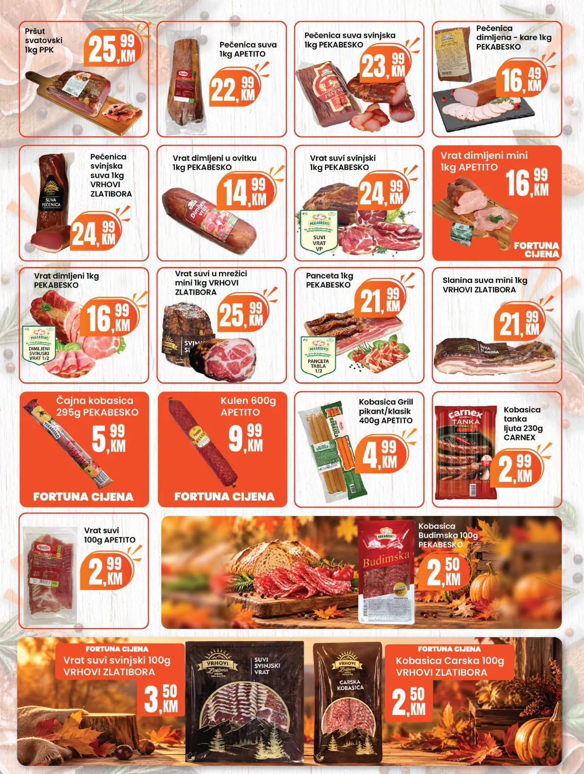 Fortuna Market katalog oktobar 2026. – suhomesnati proizvodi i mesne prerađevine
