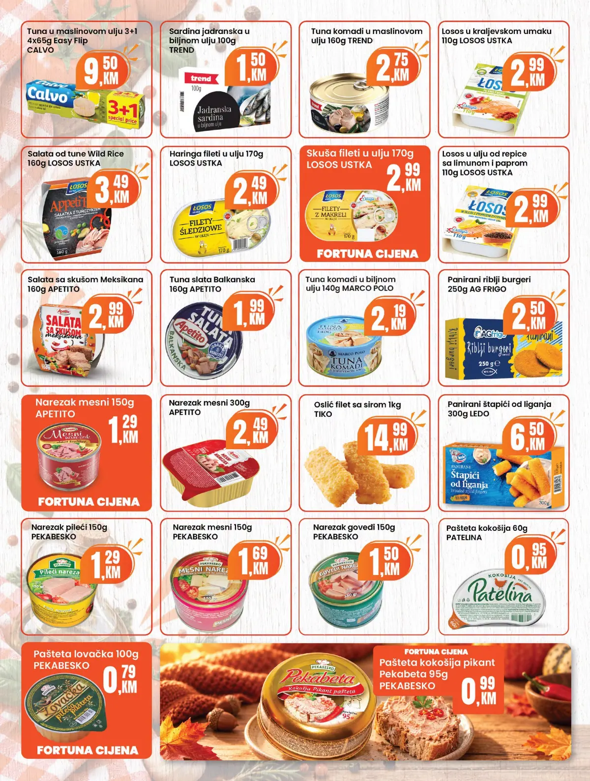 Fortuna Market katalog oktobar 2026. – tuna, sardine, paštete i riblji proizvodi