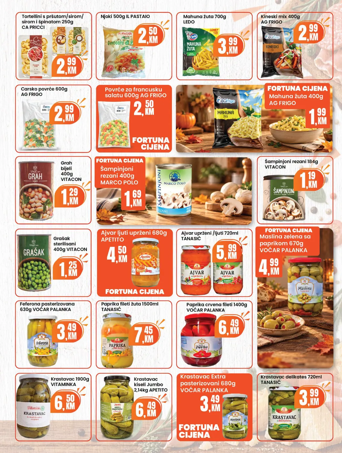 Fortuna Market katalog oktobar 2026. – povrće, mahunarke, ajvar i zimnica