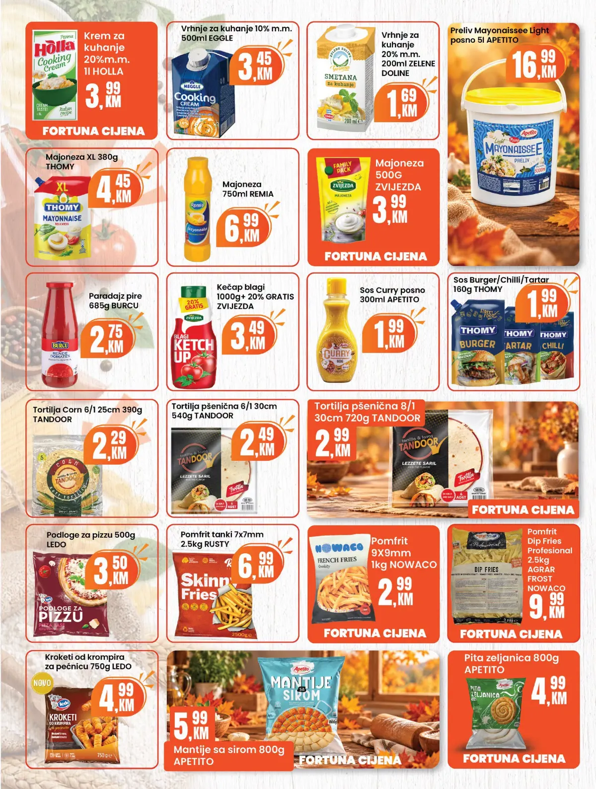 Fortuna Market katalog oktobar 2026. – majoneza, kečap, umaci, tortilje i pomfrit