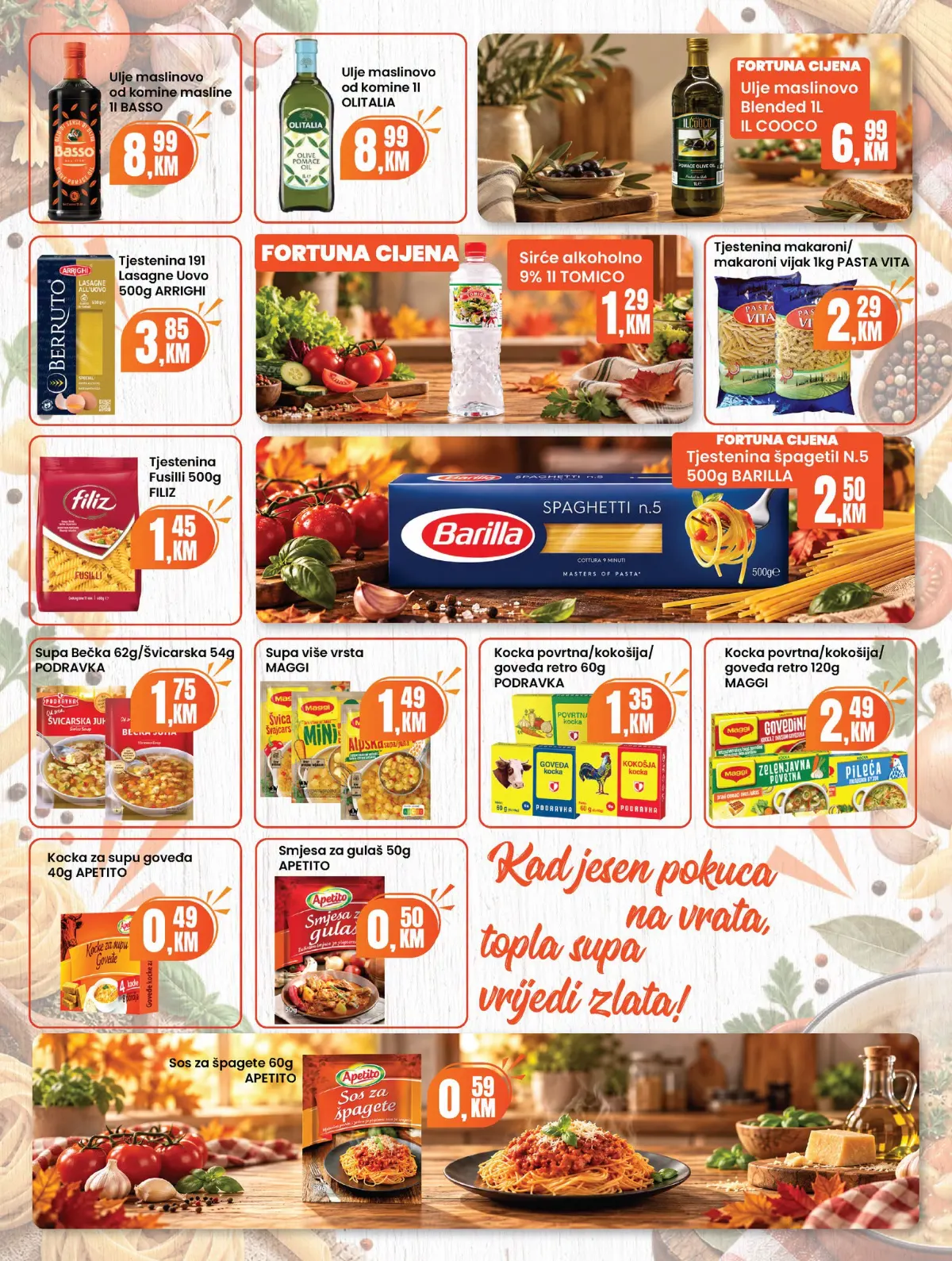 Fortuna Market katalog oktobar 2026. – ulje, tjestenina, supe i začini