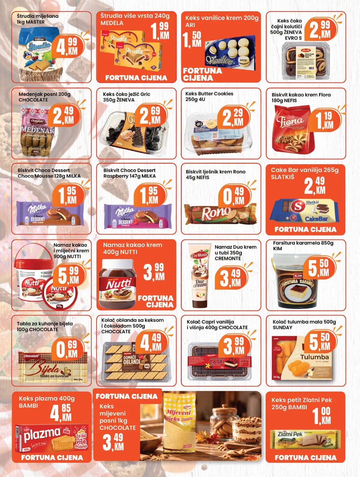 Fortuna Market katalog oktobar 2026. – keksi, kolači i namazi