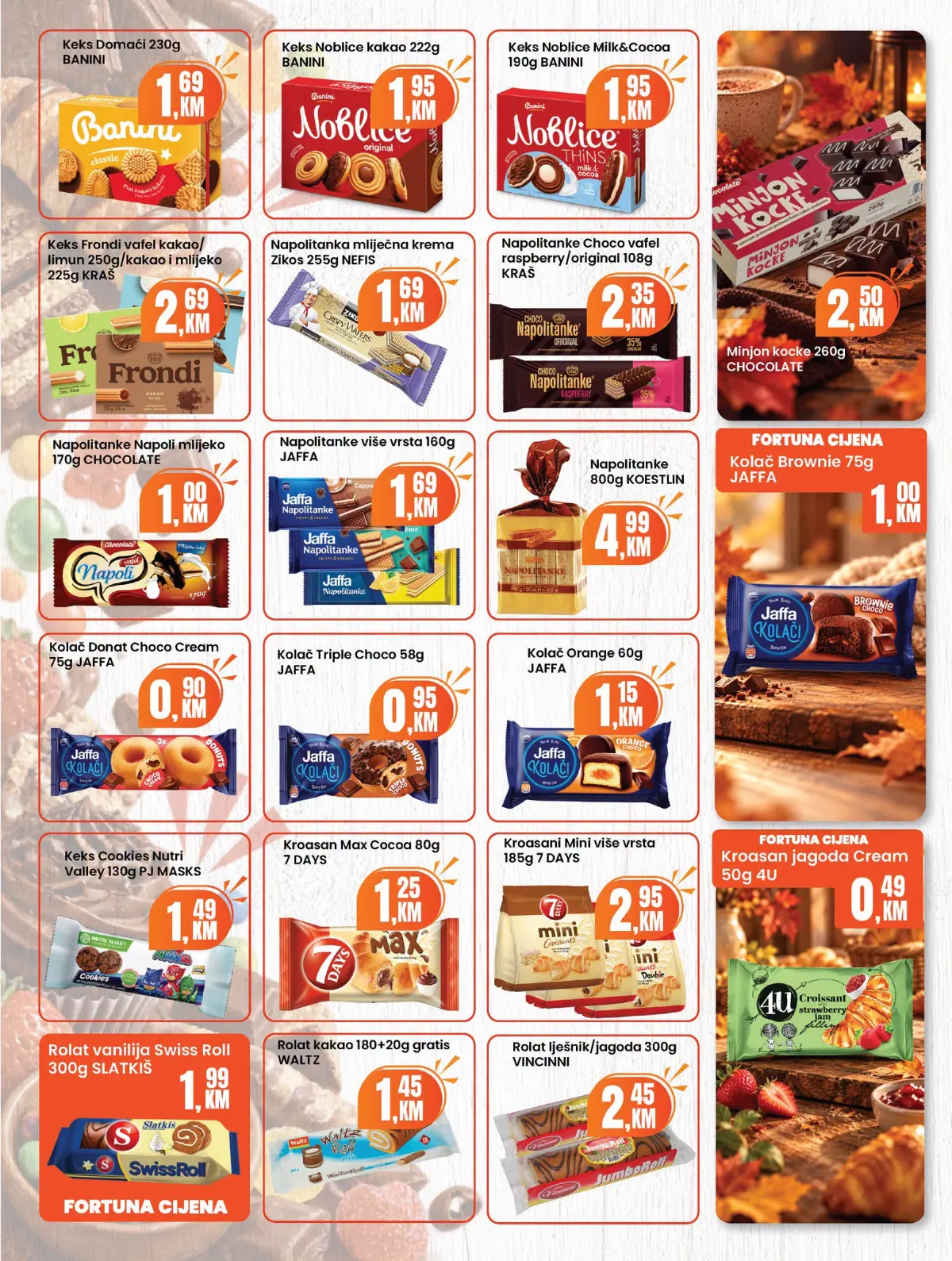 Fortuna Market katalog oktobar 2026. – napolitanke, kroasani i slatkiši