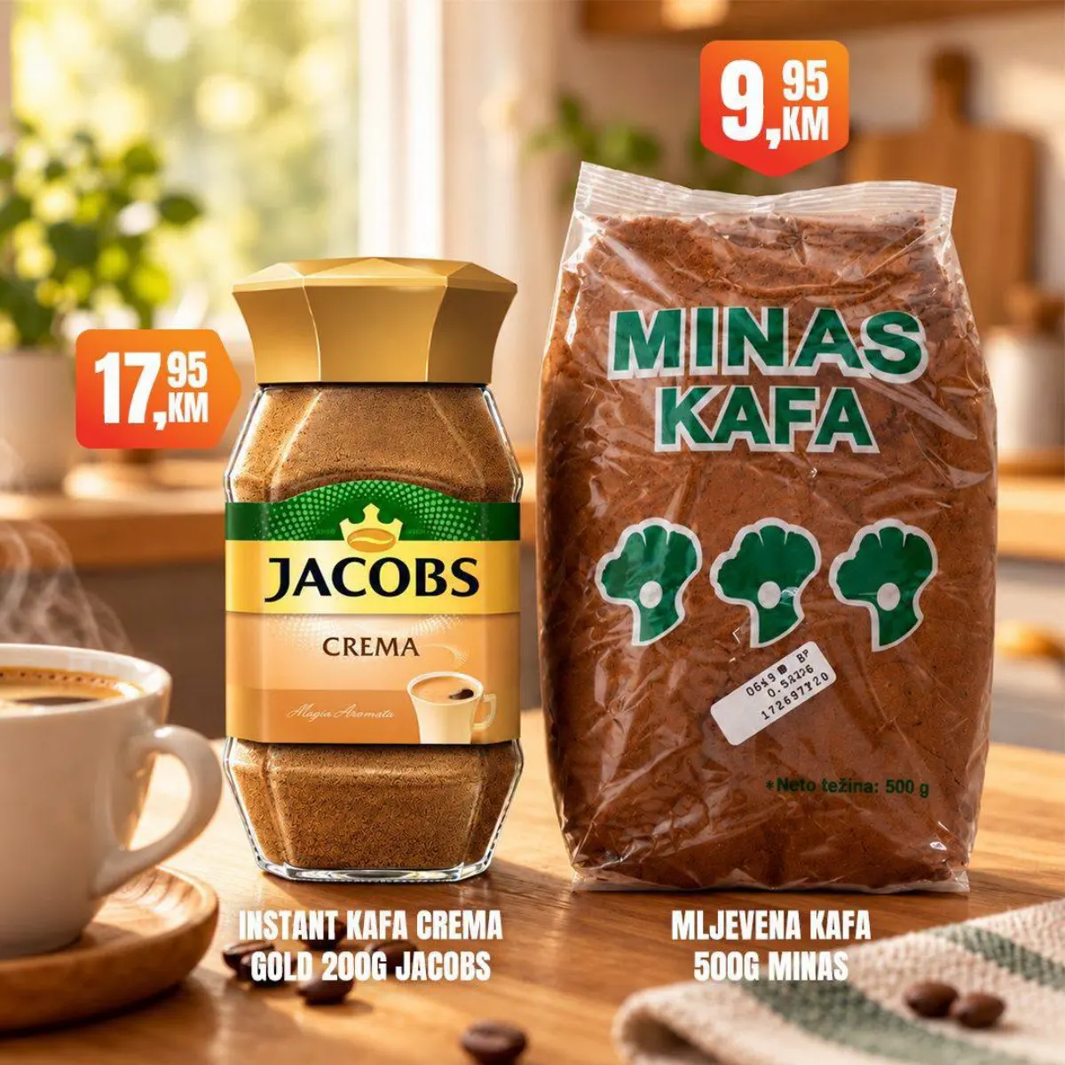 Fortuna Market vikend akcija – Jacobs instant kafa i Minas mljevena kafa po sniženim cijenama