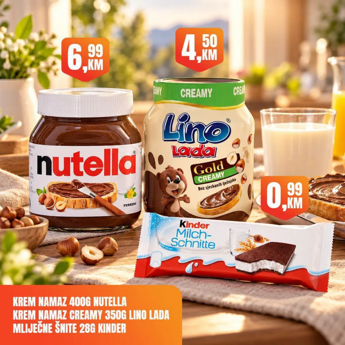 Fortuna Market vikend akcija – Nutella, Lino Lada i Kinder Milch-Schnitte po akcijskim cijenama
