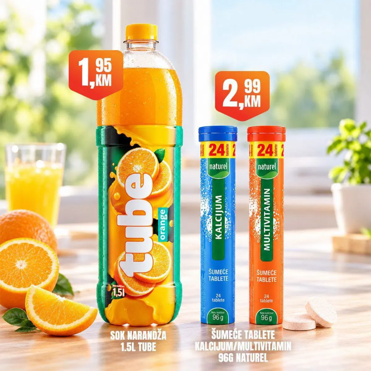 Fortuna Market vikend akcija – sok od narandže i šumeće vitaminske tablete po akcijskim cijenama