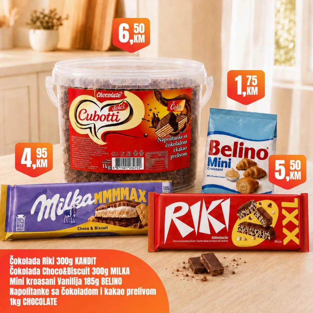 Fortuna Market vikend akcija – Milka, Riki čokolada, Belino kroasani i Cubotti napolitanke