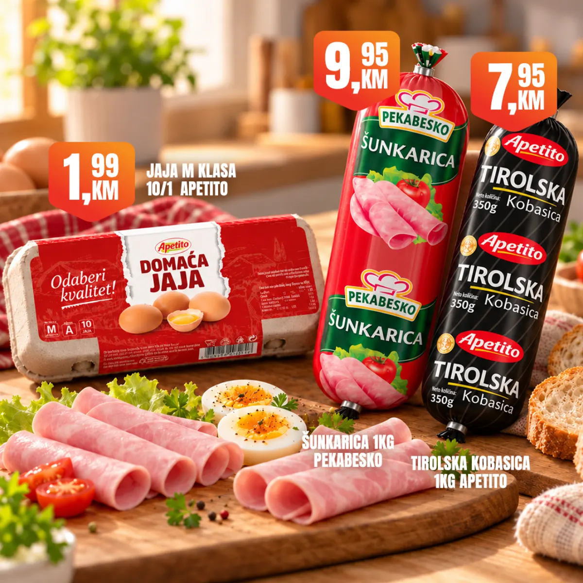 Fortuna vikend akcija – Apetito jaja, Pekabesko šunkarica i Apetito tirolska kobasica