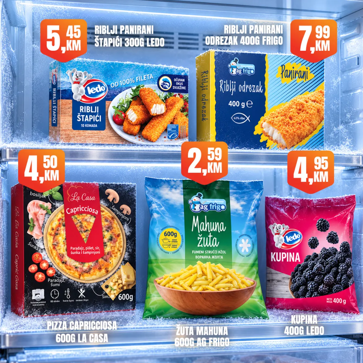 Fortuna vikend akcija – riblji štapići, panirani riblji odrezak, pizza, žuta mahuna i kupina