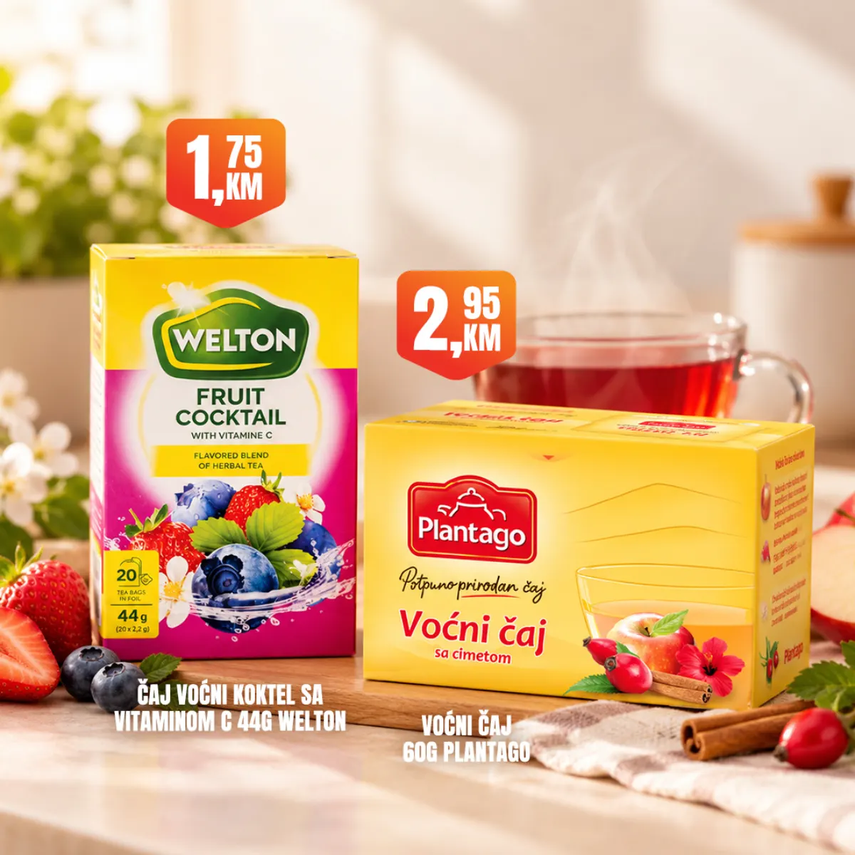 Fortuna vikend akcija – Welton voćni čaj s vitaminom C i Plantago voćni čaj