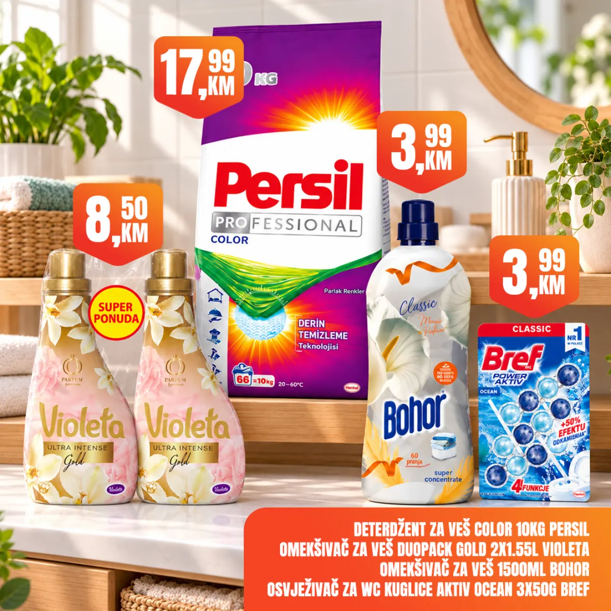 Fortuna vikend akcija – Persil deterdžent, Violeta i Bohor omekšivači te Bref WC kuglice
