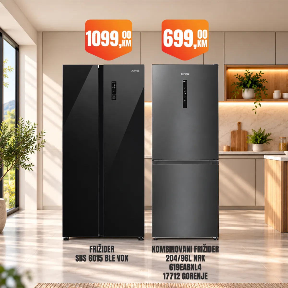 Fortuna vikend akcija – Vox SBS frižider i Gorenje kombinovani frižider