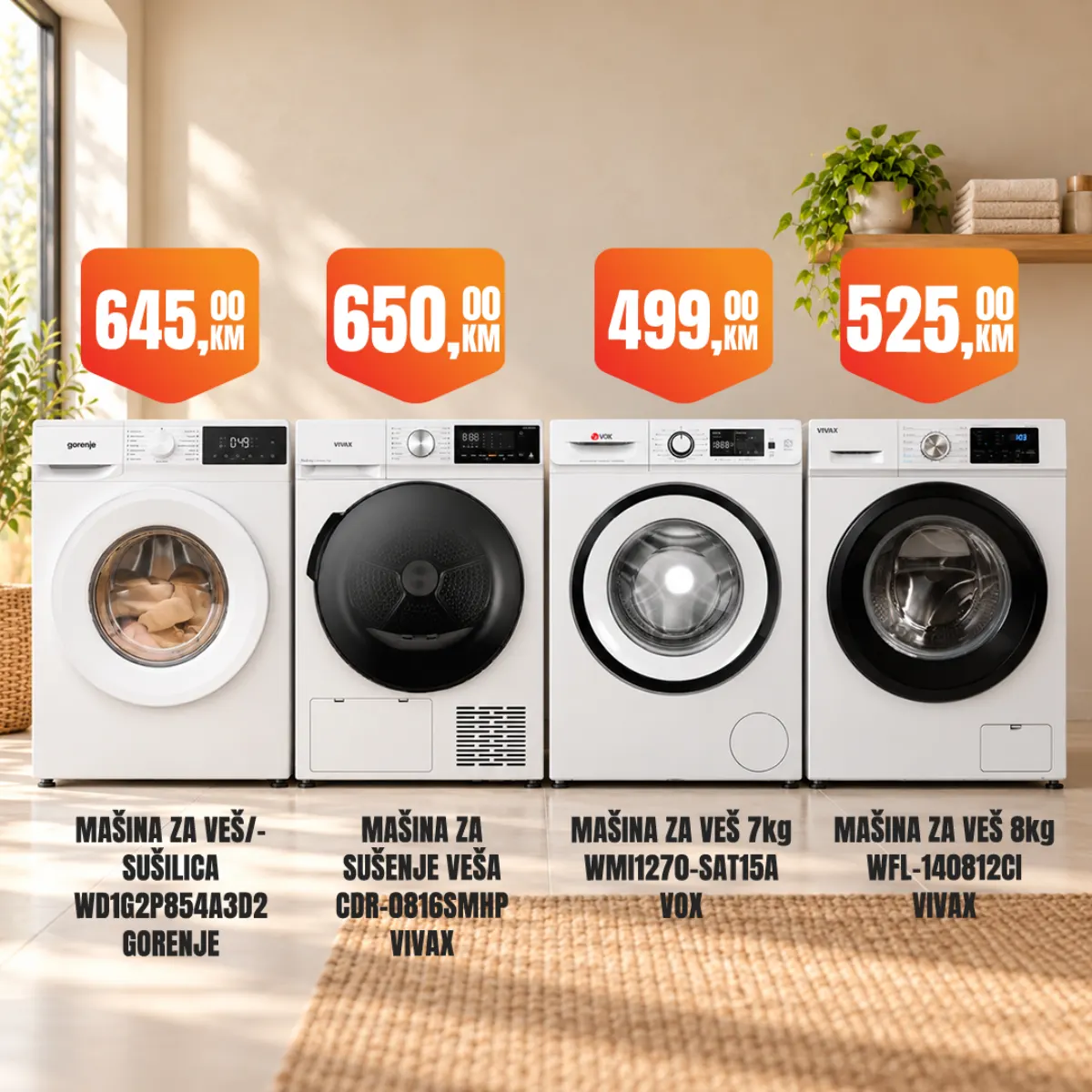 Fortuna vikend akcija – Gorenje, Vivax i Vox uređaji za pranje i sušenje veša