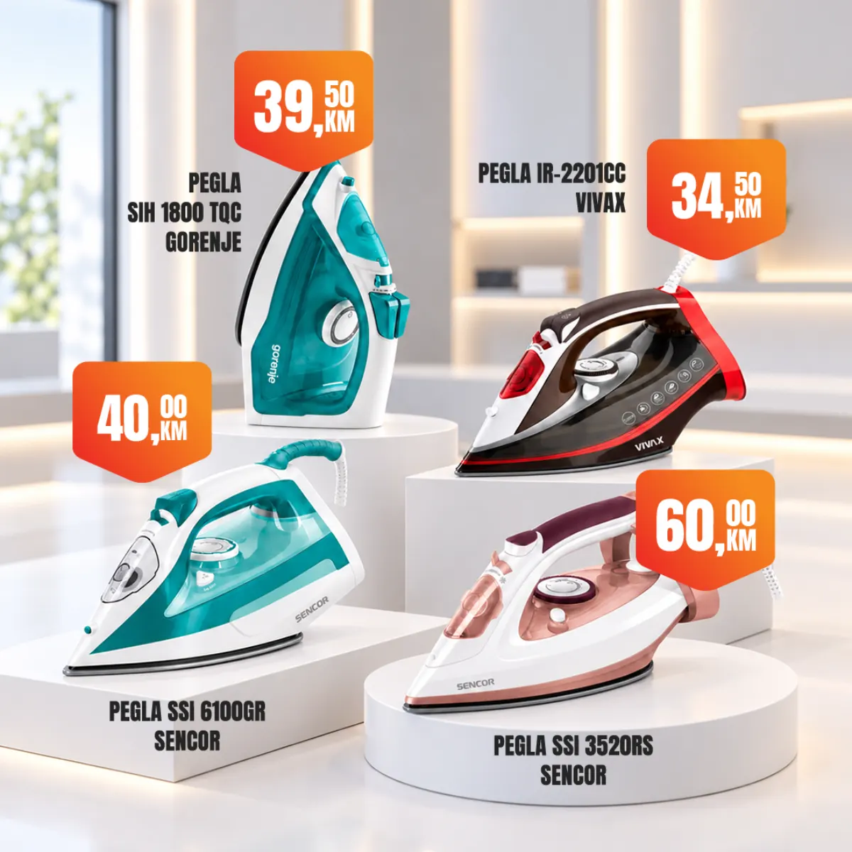 Fortuna vikend akcija – Gorenje, Vivax i Sencor pegle