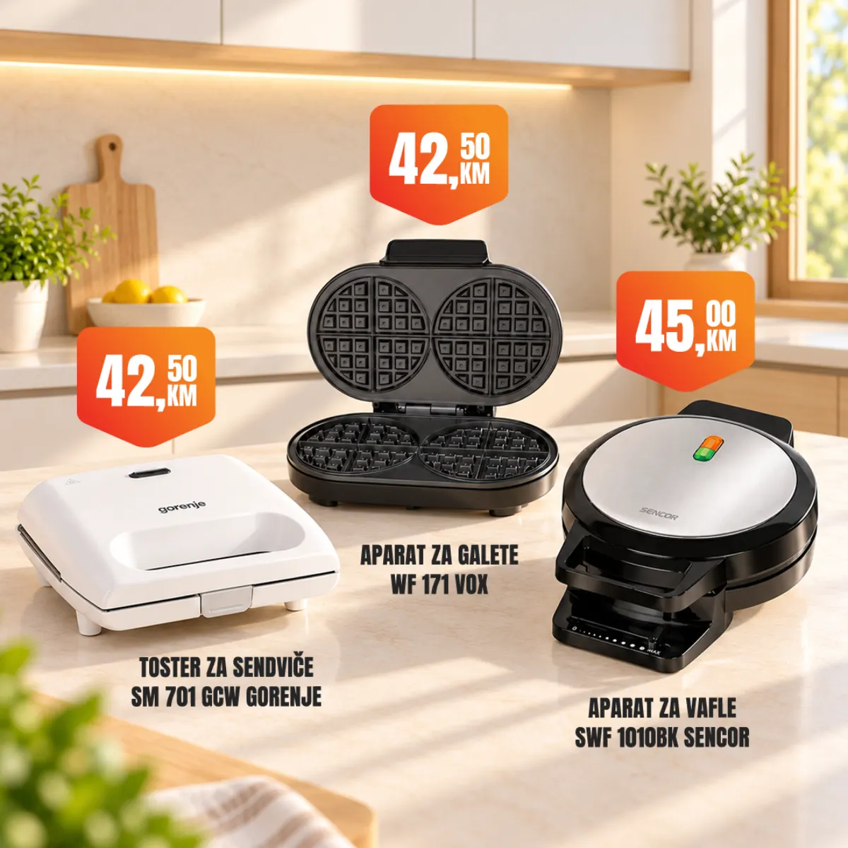 Fortuna vikend akcija – Gorenje toster za sendviče, Vox aparat za galete i Sencor aparat za vafle