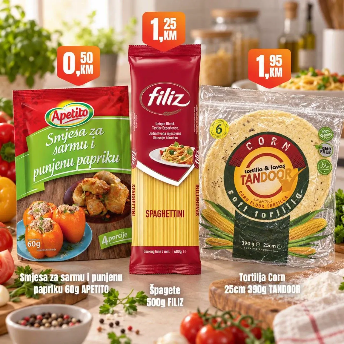 Fortuna Market vikend akcija – Apetito smjesa za sarmu 0,50 KM, Filiz špagete 1,25 KM i Tandoor tortilje 1,95 KM