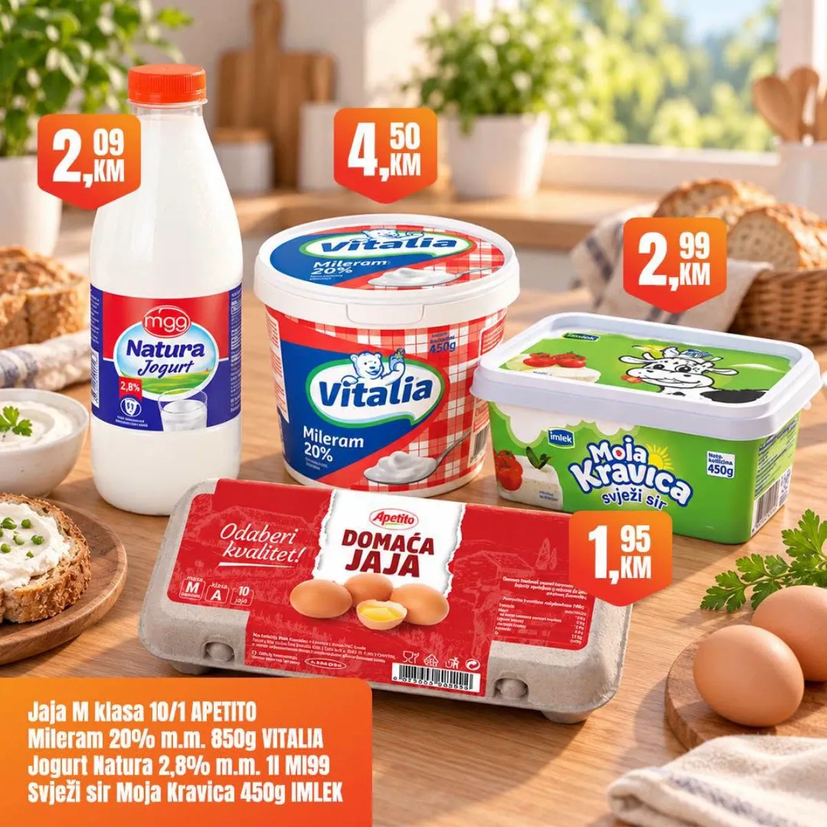 Fortuna Market vikend akcija – Apetito jaja 1,95 KM, Natura jogurt 2,09 KM i Imlek svježi sir 2,99 KM