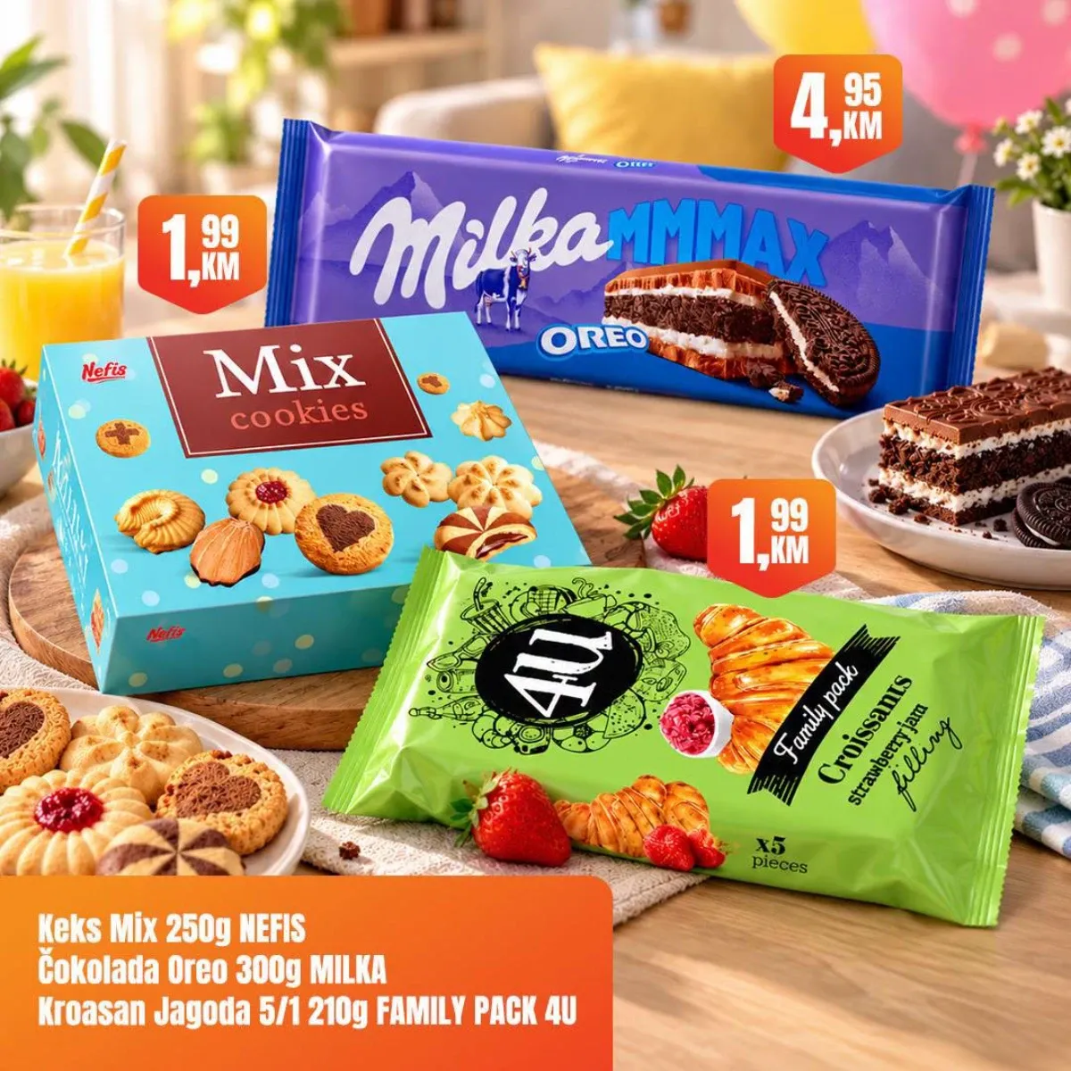 Fortuna Market vikend akcija – Nefis Mix keks 1,99 KM, 4U kroasani 1,99 KM i Milka Oreo čokolada 4,95 KM