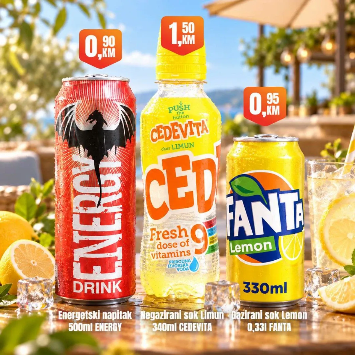 Fortuna Market vikend akcija – Energy energetski napitak 0,90 KM, Fanta Lemon 0,95 KM i Cedevita Fresh 1,50 KM