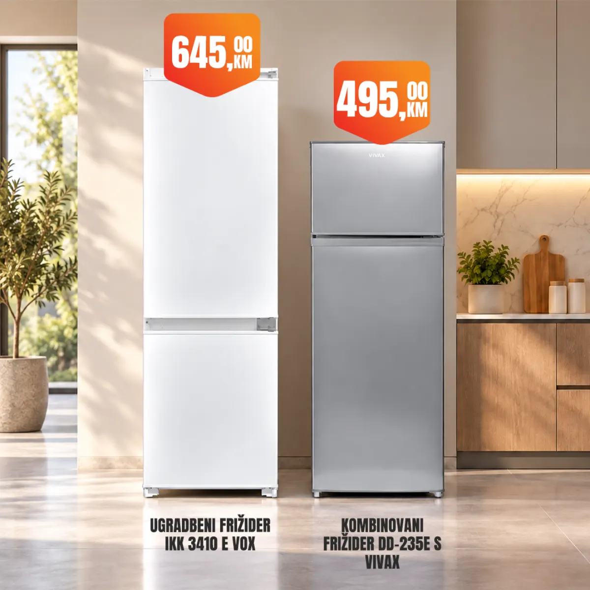 Fortuna HOME vikend akcija – VOX ugradni frižider 645 KM i Vivax kombinovani frižider 495 KM