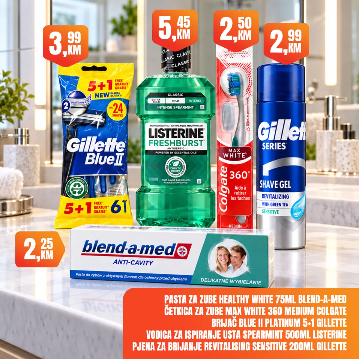 Fortuna Market – Gillette brijači 3,99 KM, Listerine 5,45 KM i Colgate četkica 2,50 KM