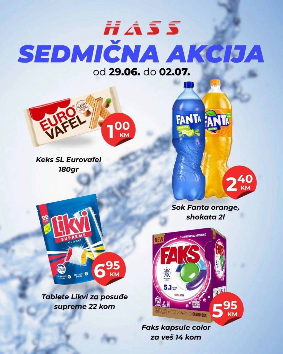 Hass Komerc sedmična akcija do 29% popusta – prehrambeni proizvodi, pića i sredstva za domaćinstvo po akcijskim cijenama