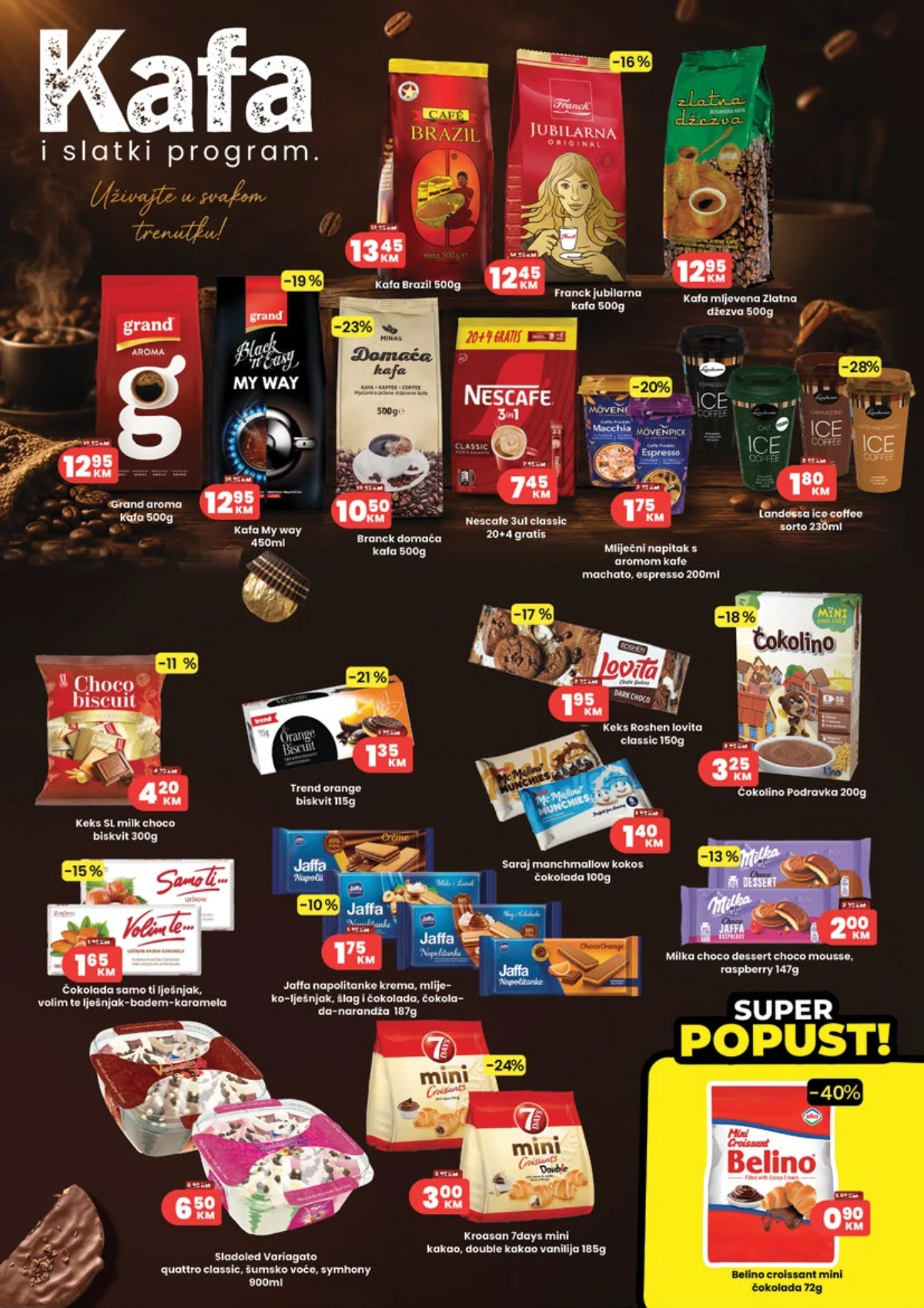 HASS katalog – kafa, slatki program, keksi, čokolade, sladoledi i kroasani po akcijskim cijenama