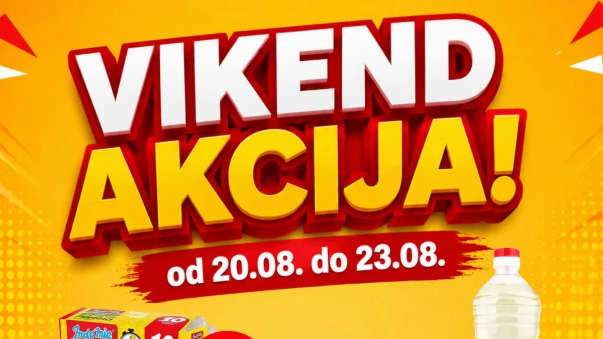 HASS vikend akcija do 23.08.2026. – Bimal ulje, Violeta omekšivač, Perutnina Ptuj salama, Indo Mie nudle i Ledo Twice sladoled