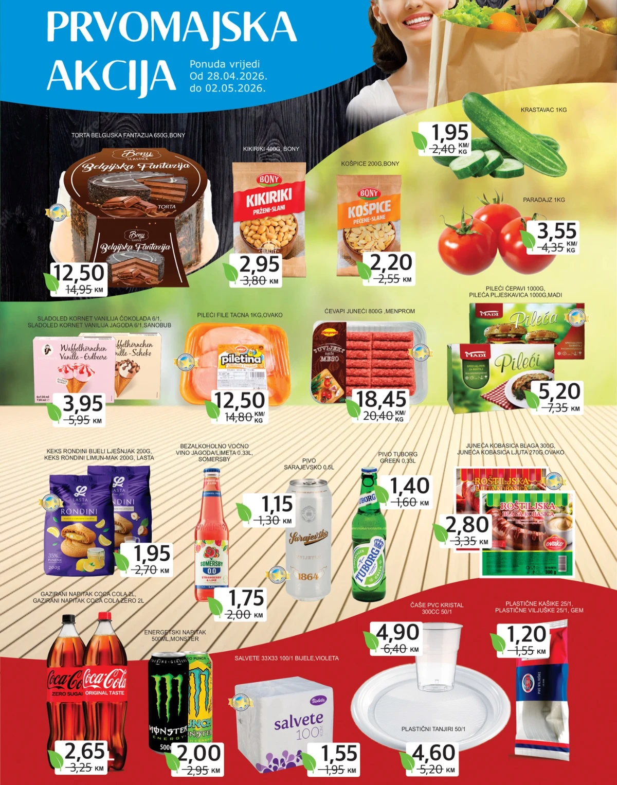 Hoše Komerc prvomajska akcija roštilj ćevapi piće i povrće sniženja do 02.05.2026 katalog