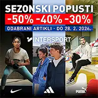 INTERSPORT sezonski popusti do 50% na 1700 artikala sportske opreme do 28. februara 2026