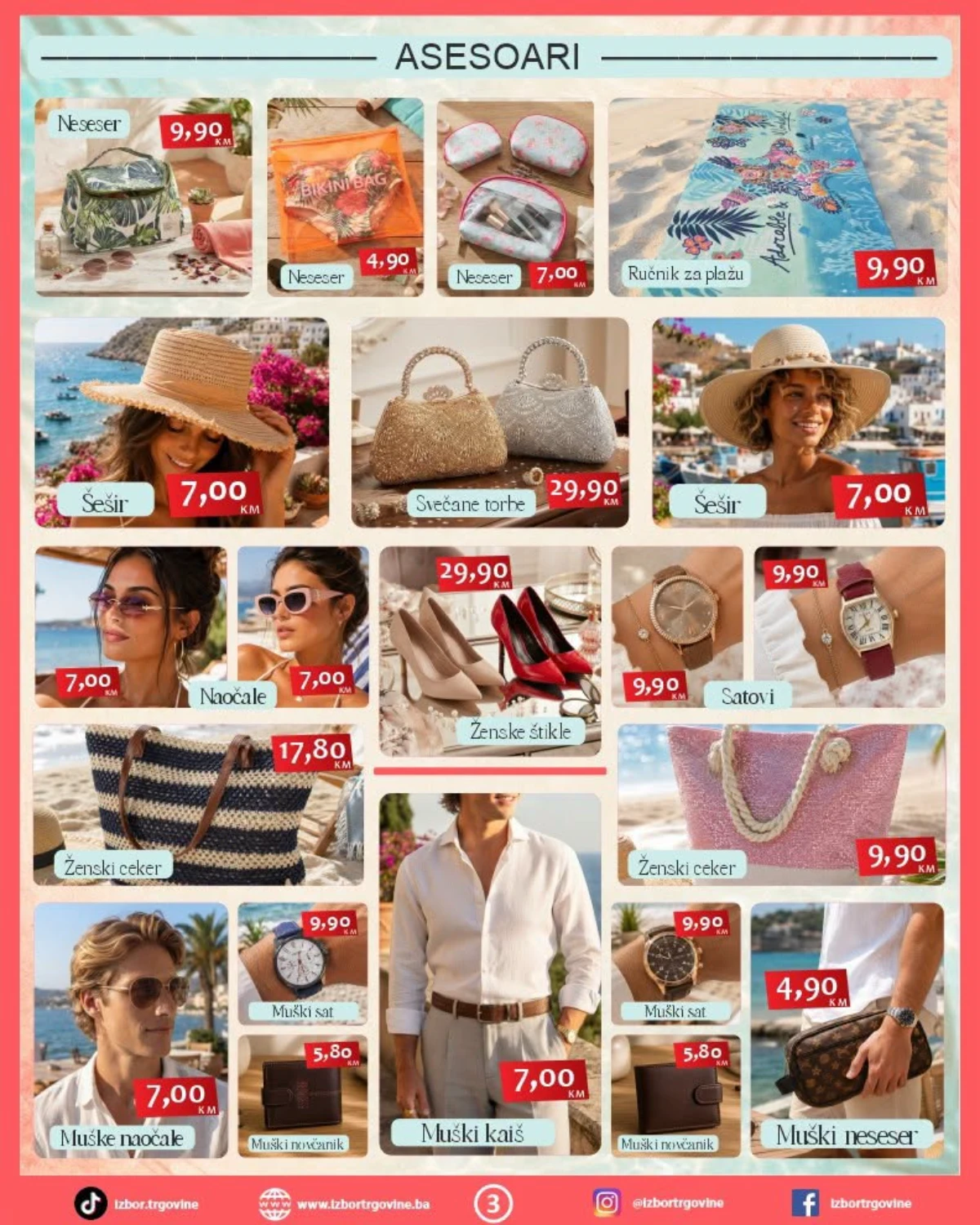 Izbor trgovine katalog strana 3 – torbe, satovi, naočale, šeširi i modni dodaci