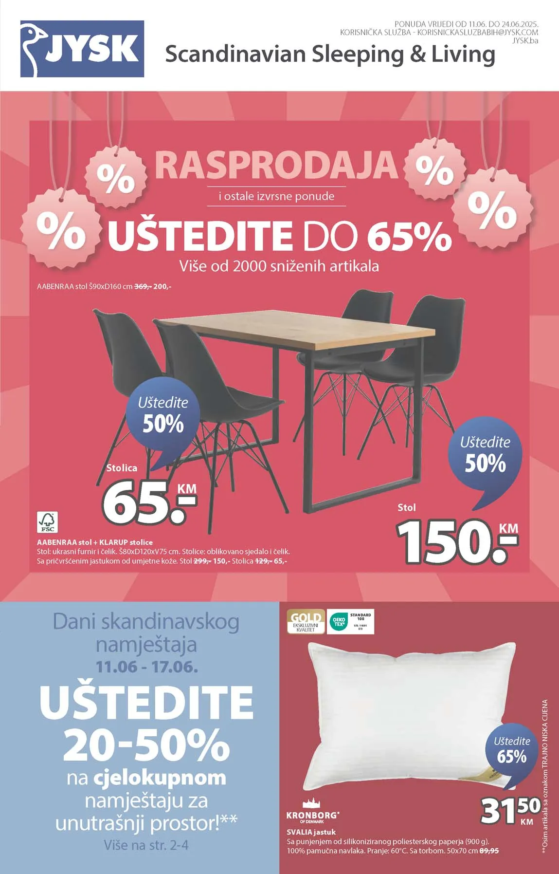 JYSK akcija RASPRODAJA sniženja do 24.06.2025. POPUSTI DO 65%!