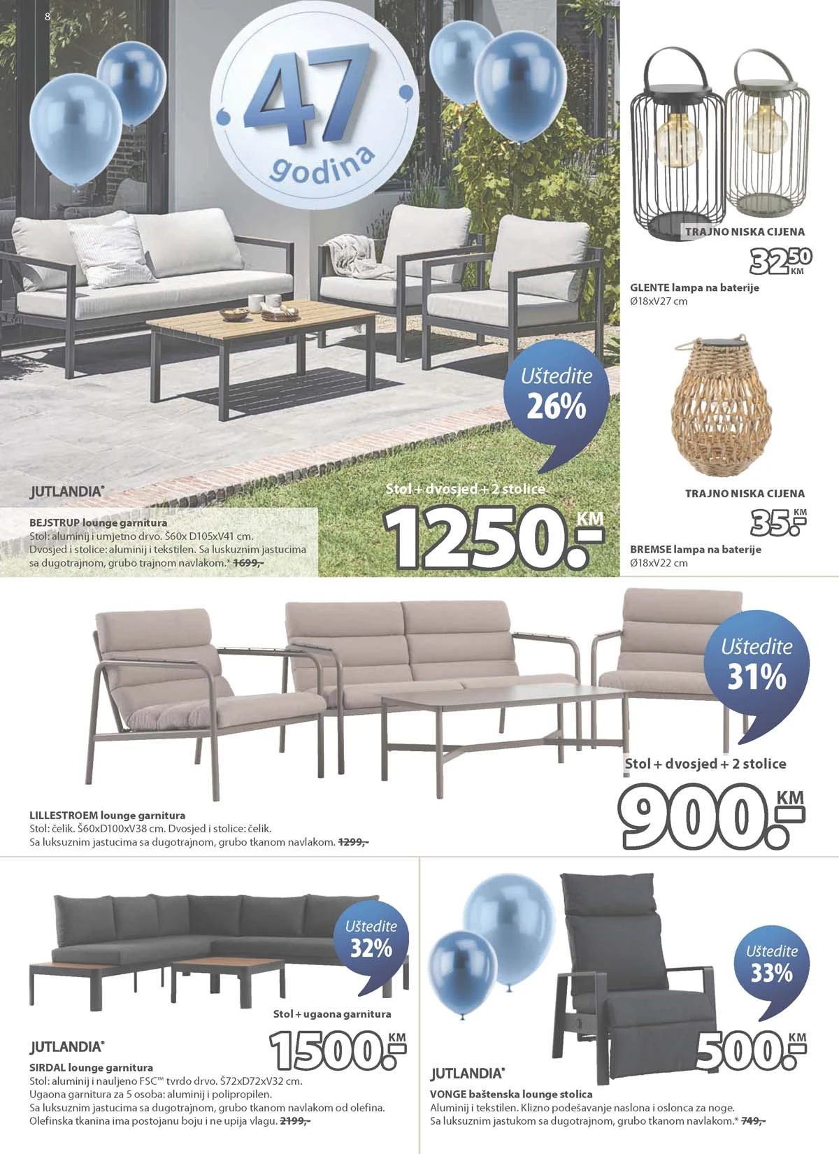 JYSK rođendanska akcija katalog sniženja namještaja i opreme za dom – strana 8 – do 31.03.2026