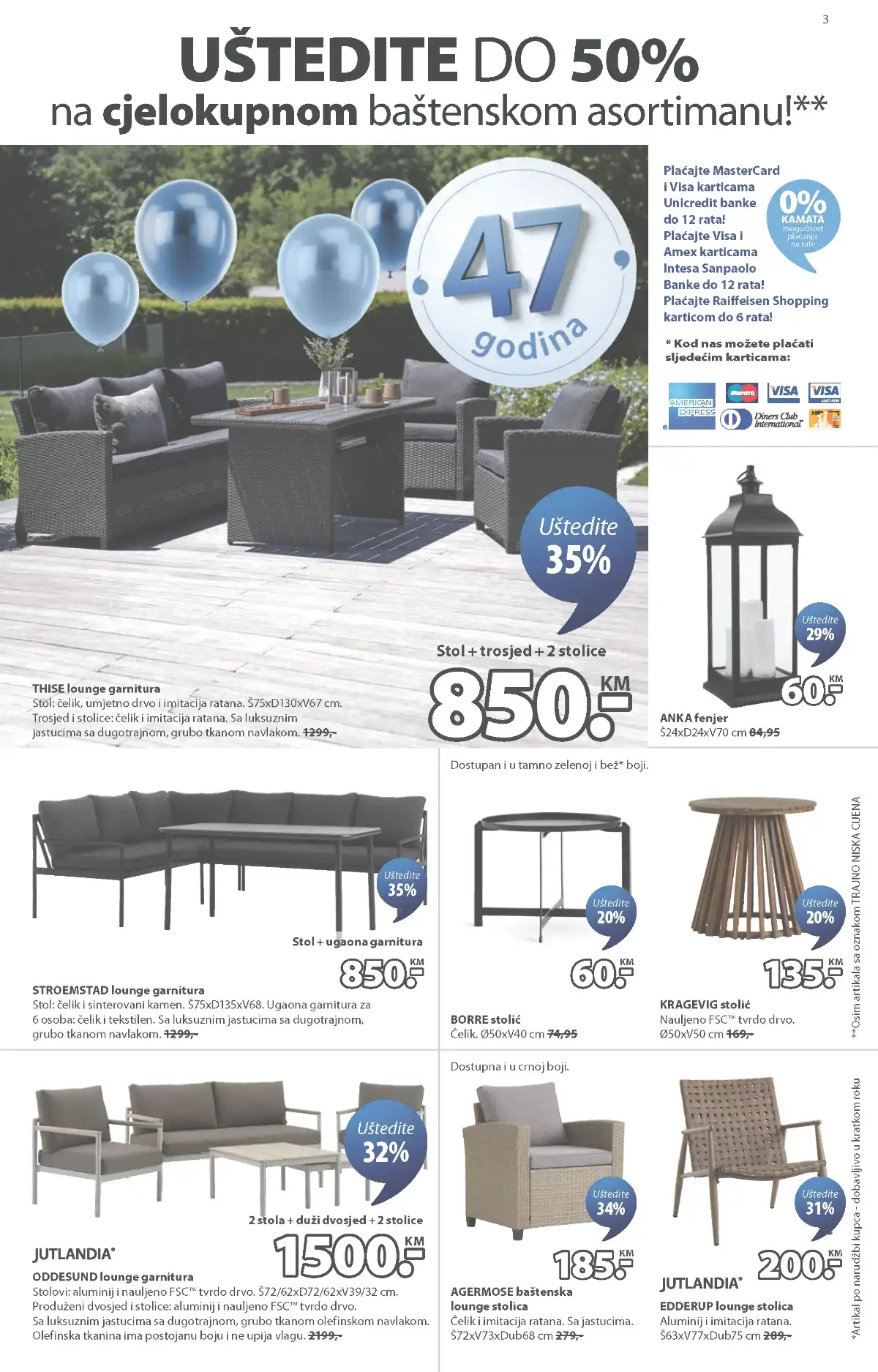 JYSK akcija do 50 posto baštenski stolovi stolice ležaljke do 05.05.2026 strana 3