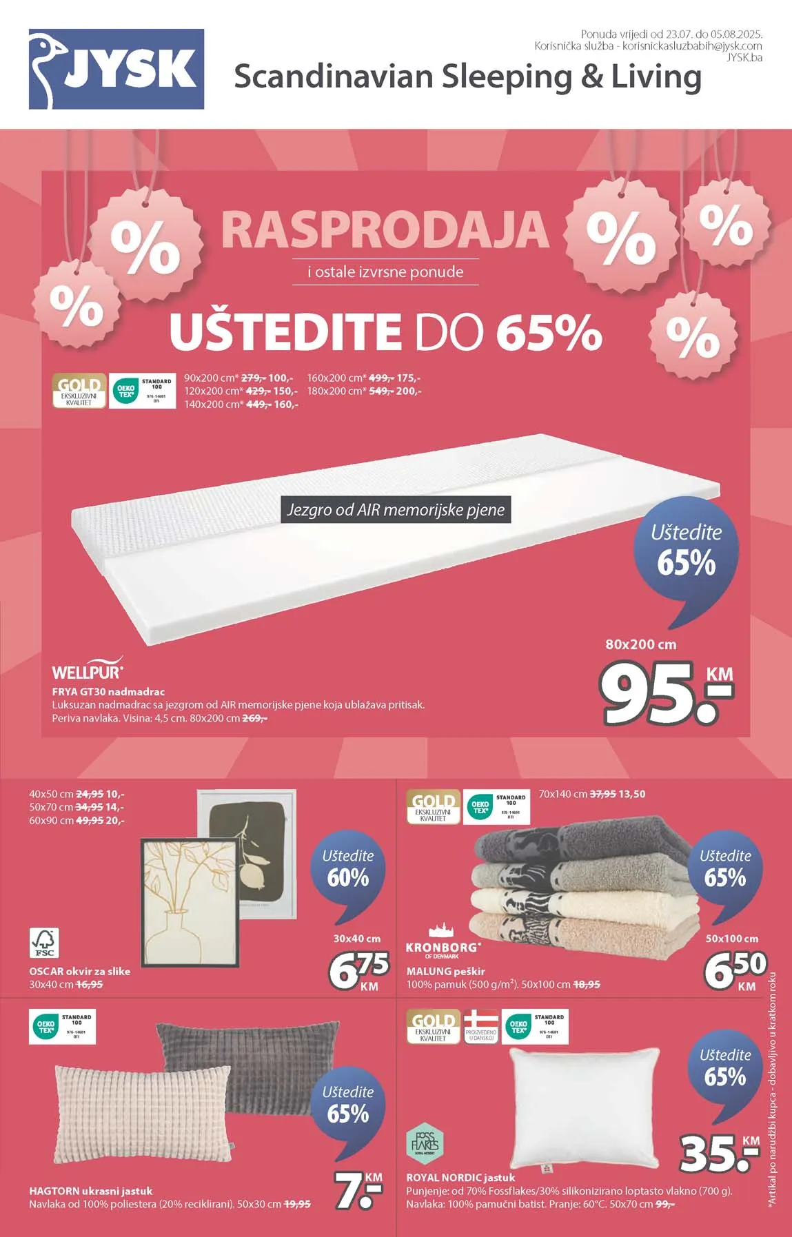 JYSK rasprodaja – SUPER sniženja do 65% do 05.08.2025!