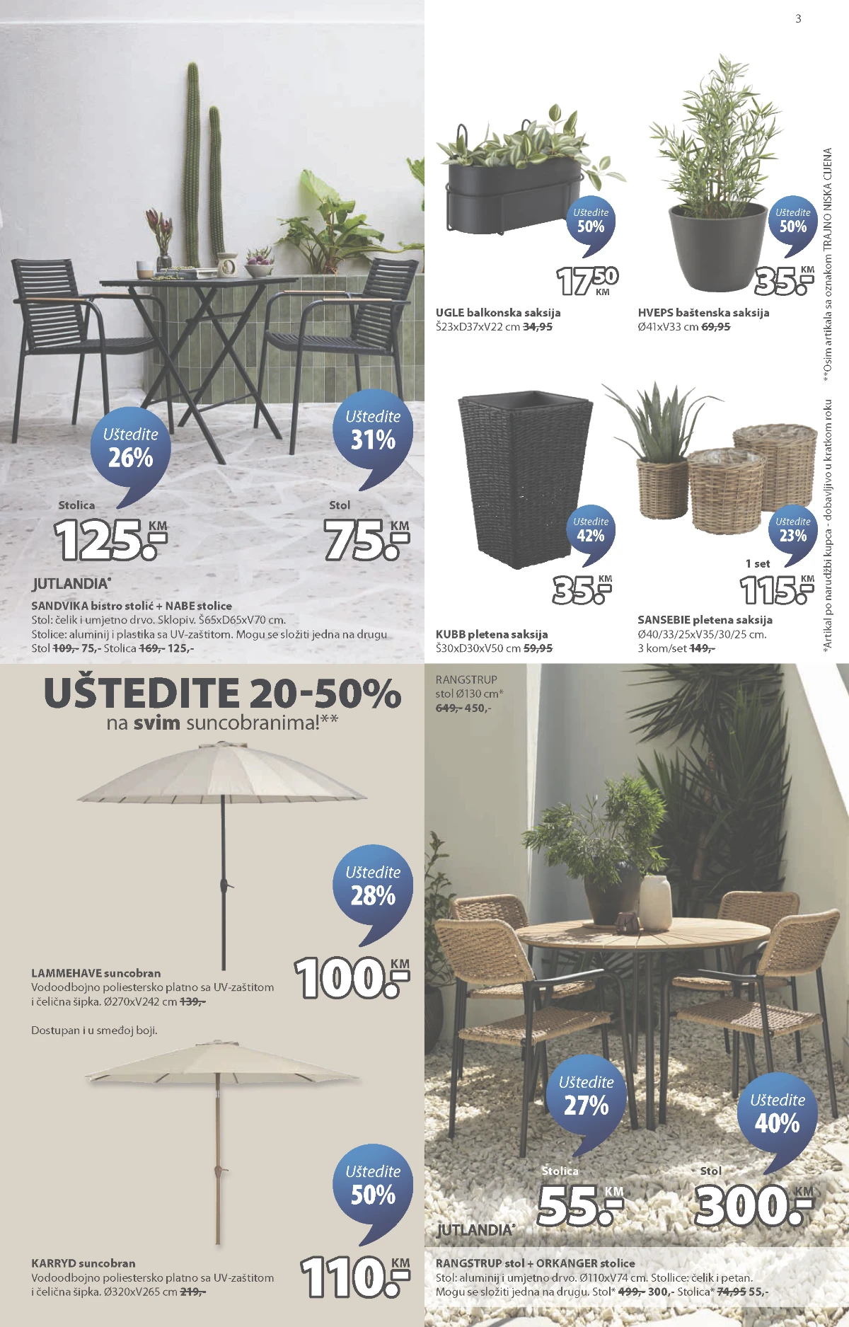 JYSK lounge garniture i vrtni setovi na sniženju
