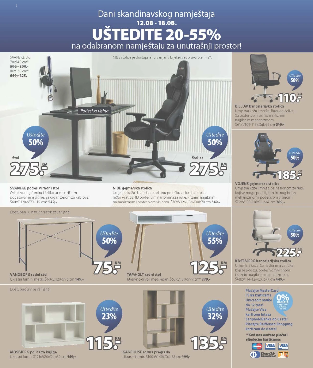 JYSK katalog – radni stolovi, kancelarijske i gejmerske stolice uz popuste do 55%