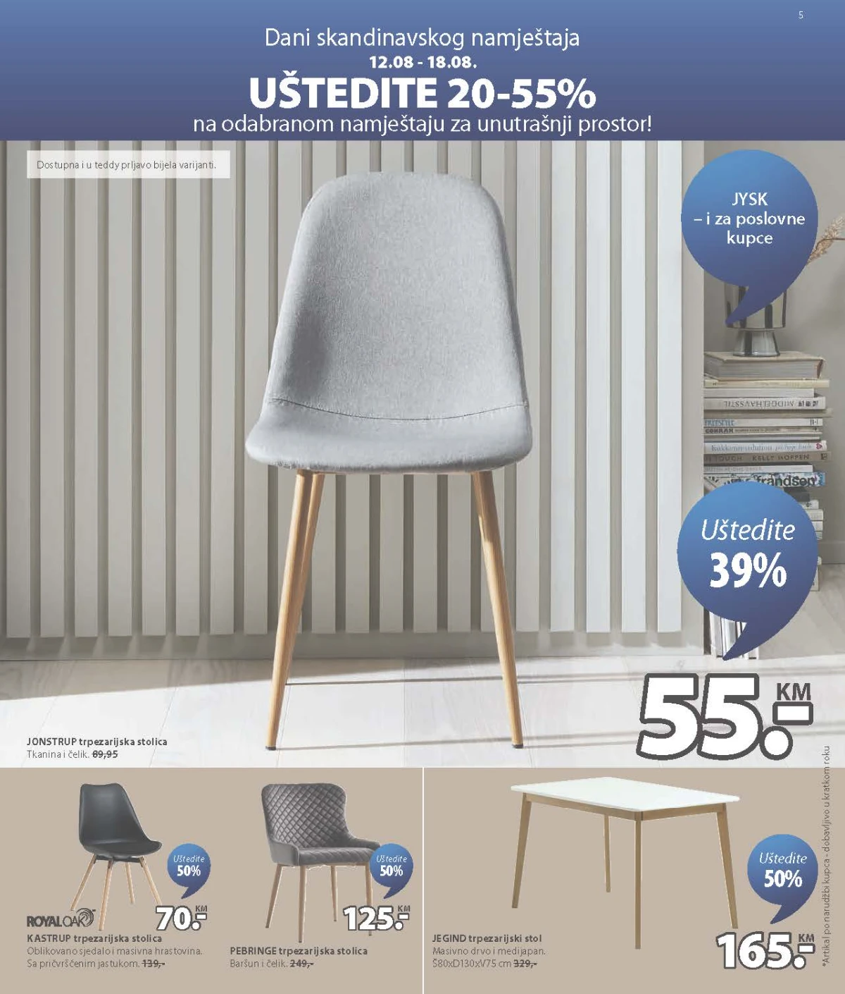 JYSK katalog – trpezarijske stolice i stolovi uz popuste do 50%